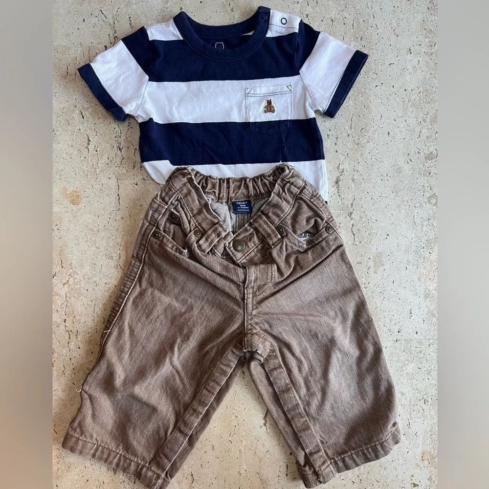 Baby Boy Baby Gap and Tommy Hilfiger 12-18 Month Pants and One Piece Bundle